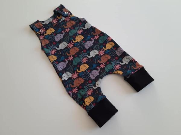 Strampler Elefanten Schwarz